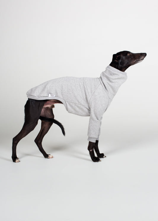 Whippet Thick Cotton Jumper | Light Grey