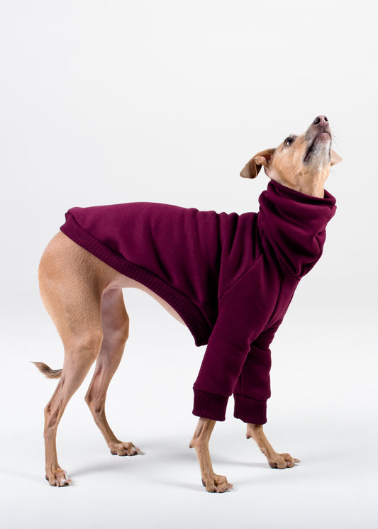 Italian Greyhound Thick Cotton Jumper | Wine